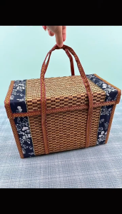 Natural Bamboo Fruit Basket Gift Packaging Rectangular Food Tray Picnic Organizer Home Decor
