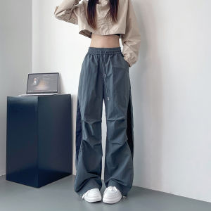 High Waist Drapey Wide Leg Pants plus Size Casual Loose Fit for Plump Girls Autumn Season Long Trousers Slimming Effect