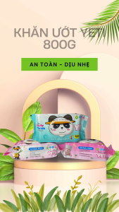 1 gói khăn ướt YETI 800g khăn ướt vải bi xuất khẩu Khổ vải lớn 16x24cm mềm mịn.