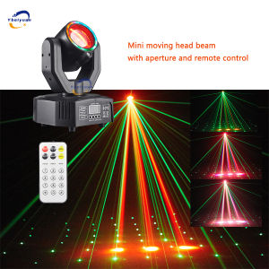 Super Mini Moving Head Beam Light with Aperture and Remote Control DMX512 DJ Disco KTV Bar Christmas Birthday Party Effect Light