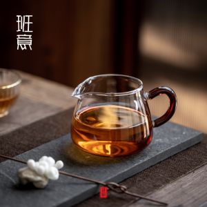 Banyi Public Cup Handmade High Borosilicate Glass Heat Resistant Tea Distributor 200ML Pure Handmade Tea Sea Dining Utensils