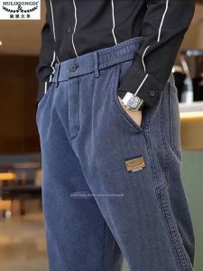 HULIXIONGDI | Tencel Lyocell Men Jeans Loose Straight Wide Leg Plus Size Trendy