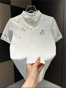 Áo Thun Nam Cổ Polo Thêu Cao Cấp Mùa Hè Ôm Vừa Vặn Tay Ngắn Thiết Kế Thời Trang Thường Ngày Bằng Cotton Polyester