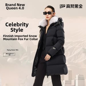 Guvet | Thickened Mid-Length Fur Collar Down Jacket