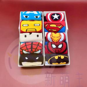 Summer Thin Cotton Cartoon Socks Short Tube Superhero Iron Man Captain America Men Women Short Boat Socks Absorb Sweat