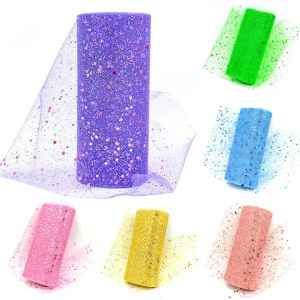 26cm Christmas Ribbon For Christmas Tree Decoration Mesh Ribbon Roll For Packaging Xmas Tree