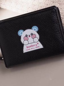 Baellerry | Baellerry Womens Cute Bear Printed Short Wallet Multi-Functional Card Holder Fashion Zipper Money Bag