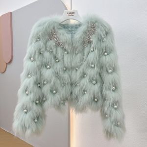 เสื้อโค้ทขนสัตว์ผ้าปักลายม้าลายขนาดใหญ่สไตล์ฤดูหนาวปี 2025 เสื้อโค้ทขนสัตว์ขนกระรอกสำหรับผู้หญิงแบบมีฮู้ดขนกระรอก