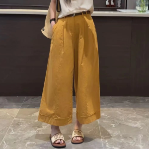 Fashionable Summer Outfit 2023 Hollow Sleeve Wide Leg Pants Short Sleeve Top Ankle-Length Two-Piece Suit For Women