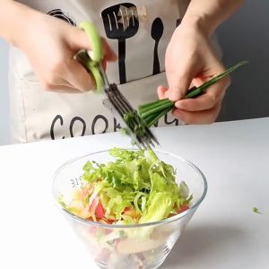 Gunting 5 Lapis Layer Alat Cepat Potong Sayur Cabe Kertas Dapur Daun