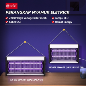 Insect Killer AOKI Ak-872 Mosquito Killer Lamp Uv Perangkap Nyamuk Lalat Bug Zapper Lampu UV 22/30 w