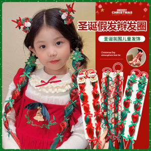Christmas Tree Bubble Baby Girls Hair Accessories Childrens Hair Bands Twisted Braid Headwear Festive Cartoon Style