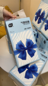 【4 Packs】Botare Bow Cute Air-Cushion tissue hanging tissue Wooden Pulp Soft Skin‑Friendly 1120 Sheets For Family Use