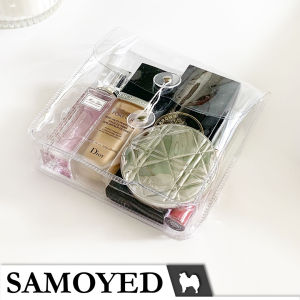 Tempat Alat Tulis / Stationery Bag / Dompet / Pouch Kosmetik Mika Transparan Samoyed BKS-PM-3