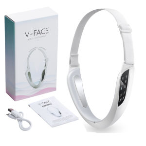 Máy Nâng Cơ Mặt Điện Tử V-Face EMS Đai Massage Mặt Với Đèn LED 6 Chế Độ Loại Bỏ Mỡ Nọng Cằm Làm Săn Chắc Da Kèm Điều Khiển Từ Xa