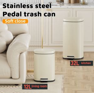 20L Steel Clip Seam Trash Can Toilet Bathroom Narrow Kitchen Living Room with Lid pedal trash bin