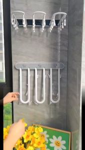 Foldable Drying Rack Wall-mounted Free Punch 24 Hooks Socks Underwear Rack Balcony Bathroom Toilet Laundry Supplies