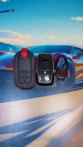 Toyota Camry Corolla Cross Rav4 Hilux Alphard Fortuner Cowhide Car Key Case Cover Accessories