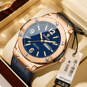 BINBOND New B225 Luxury Mens Quartz Watch Double Calendar Waterproof Night Light Personalized Korean Edition Mens Watch