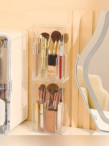 กล่องเก็บแปรงแต่งหน้า คุณภาพสูง ใส่แปรงแต่งหน้า กันฝุ่น มีฝาปิด ดินสอเขียนคิ้ว แปรงปัด เก็บแปรง พกพาสะดวก