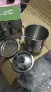 Oil Pot Penyaring Minyak Wadah Saringan Minyak Sisa Stainless Steel 1200ml 12l