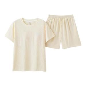 MiiOW | ชุดนอนผ้าไหมน้ำแข็งสำหรับฤดูร้อน 2025 ใหม่ แขนสั้นบาง ใส่กลางแจ้งได้ ชุดนอนคู่สำหรับผู้ชายและผู้หญิง ชุดนอนลำลอง