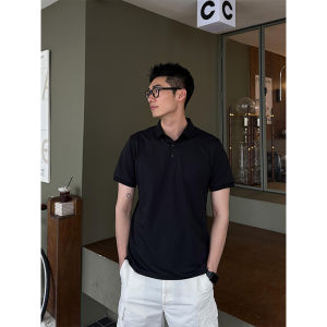 Áo Thun Nam Tay Ngắn Màu Đen Cổ Polo Phong Cách Mỹ Mùa Hè Cao Cấp Áo Thun Co Giãn Quần Áo Công Sở Áo Thun Thường Ngày