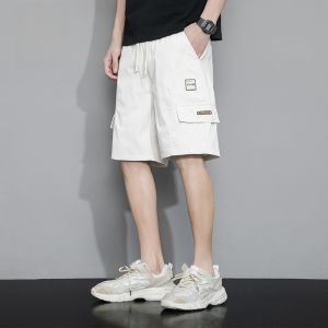 ROMON | Romon Mens Summer Thin Ice Silk Loose Fit Sports Casual Shorts Five-Quarter Pants Straight Leg Workwear Trendy Brand