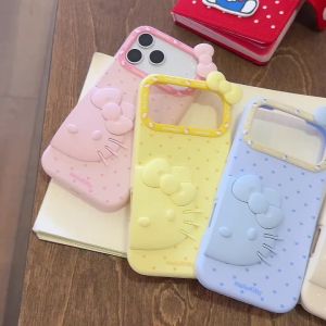 Sanrio | Sweet Soft Silicone Sanrio 3D Hello Kitty Phone Case For IPhone 13 14 15 16 17 Pro Max Girls Cute Cartoon Protective Phone Cover