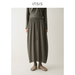 INSIS FEMME | Wool Spring Simple Elastic Waist Irregular Hem Knit Skirt