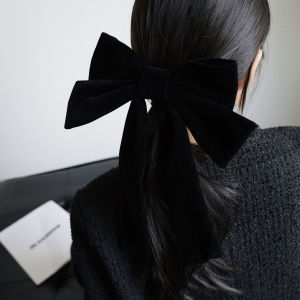 Korean Style Large Spring Hair Clip Black 3D Butterfly Knot Hair Accessories Elegant Simple Fashion Hairpins Hairgrips