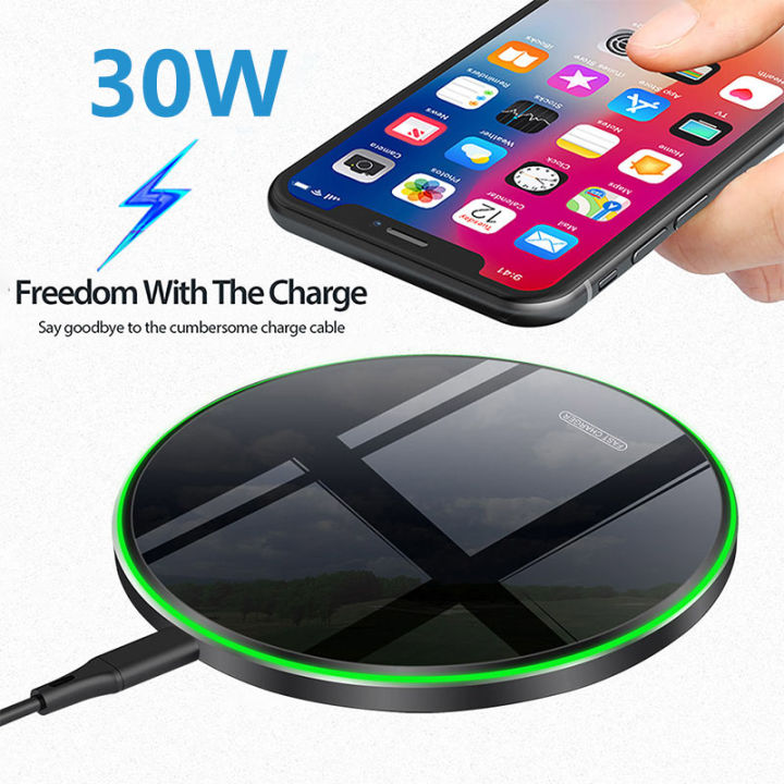 30W Qi Wireless Fast Charger Mirror Wireless Charging Wireless Charging