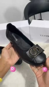 BRAND NEW (J) Sepatu Flat Kulit reali Wanita Import W8266 Sepatu Kerja Wanita Kekinian Import Kulit real Kasual dan Formal (+Box)
