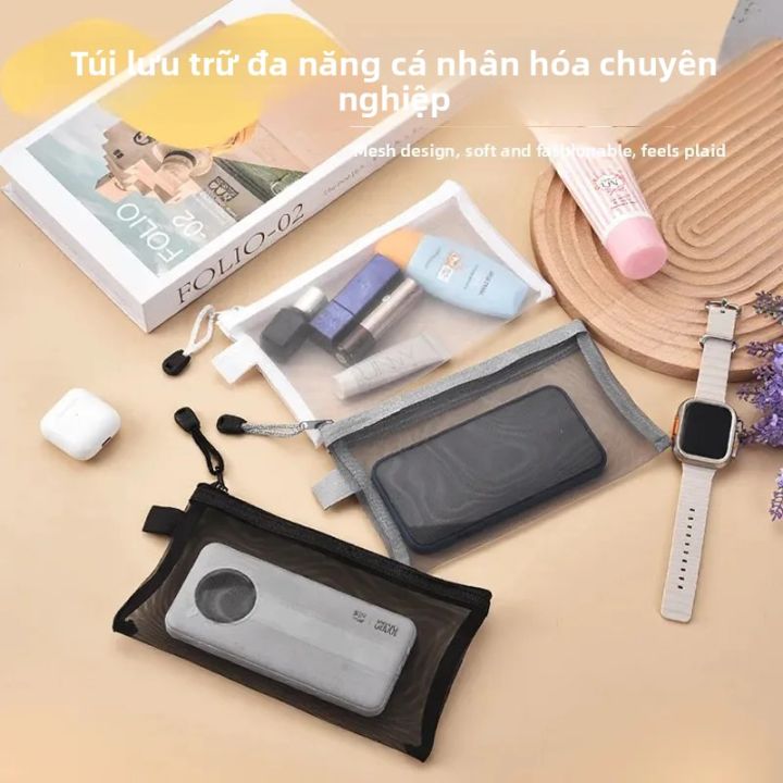 Túi Đựng Mỹ Phẩm Dạng Lưới Trong Suốt Dung Tích Lớn Hộp Đựng Thẻ Di ...
