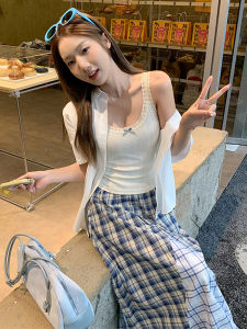 Áo Ba Lỗ Ren Viền Trắng Mùa Hè Cho Nữ Áo Ba Lỗ Cổ Chữ V Ren Viền Thắt Nơ Áo Ba Lỗ Lót Ren Viền Màu Trơn Áo Ba Lỗ Mùa Hè