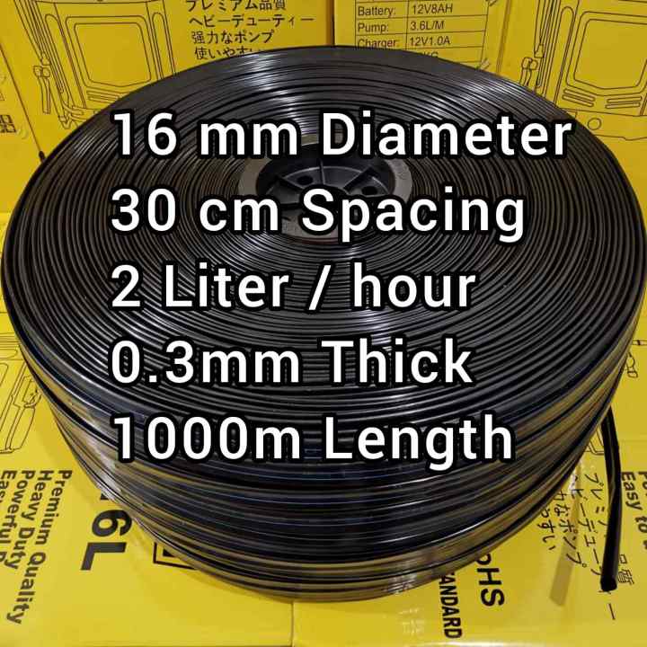 Drip Irrigation Hose Tape 16mm x 30cm or 20cm spacing Drip Irrigation