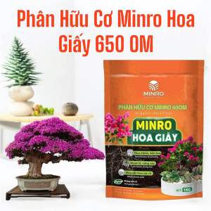 1kg Phân Bón Hoa Giấy Minro 650 OM Hữu Cơ Cứng Thân Tạo Tán Ra Bông Nhiều Lâu Tàn
