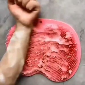 Bathroom Back Foot Scrub Pad Silicone Shower Foot Massager Non-Slip Back Massage Exfoliating Scrubber Wash with Suction Cup Clean Dead Skin Shower Tool
