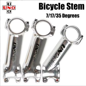 UNO Silver Bicycle Stem Ultralight 7°/17°/35° 31.8*60/70/80/90/100/110/120/130mm Bicycle Handlebar Riser