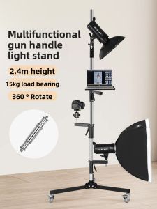 Multi-functional Heavy-duty Indoor Photography Stand with Wheels and Brake Stainless Steel Material
