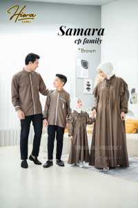 Baju Couple Sekeluarga Samara Set Bahan Katun Madina Busana Muslim Lebaran 2023