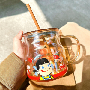 Cốc Thủy Tinh Ly Uống Nước  Cafe Màu Hổ Phách Có Quai Cao Cấp Chịu Nhiệt 450ML - Ly Pha Lê - Ly Thủy Tinh Dùng Uống Pha Trà Cà Phê  Uống Nước - Cốc Ăn Sữa Chưa