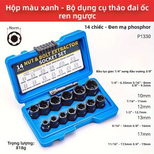 NiuXiang | Bộ Dụng Cụ Tháo Ốc Vít 14 Món Kèm Ống Chống Trượt Dụng Cụ Tháo Ốc Bị Hư Đầu Tháo Ốc Bằng Thép Crom-Vanadi