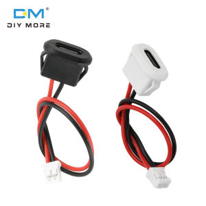 diymore 5PCS Type C Female Chassis Connector Waterproof 2P Injection Molded Direct Voltage Female Chassis Connector Inline USB C Connector Pigtail Extension C