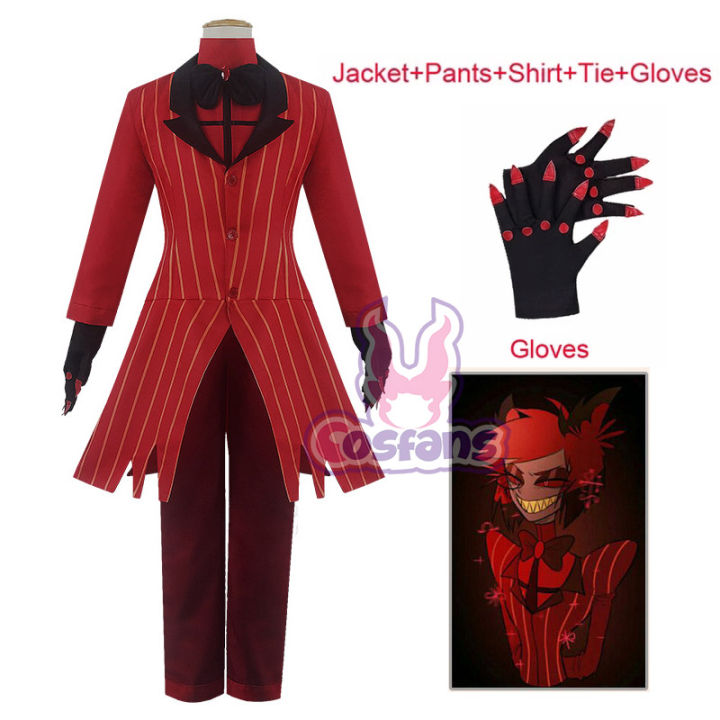 Hazbin Cosplay Hotel Alastor Uniform Cosplay Costume Men Women Halloween Costume Full Set 