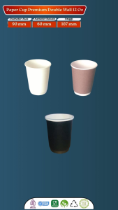 Paper Hot Cup Wall 12 oz SPE / Gelas Kertas Kraft Polos - isi 25 pcs