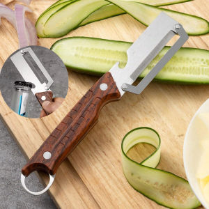2 In1 Stainless Steel Peeler With Wooden Handle For Peeling And Slicing Fruits And Vegetables | Durable And Smooth Operation