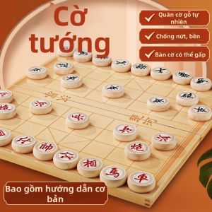 KAIEN | Bộ Cờ Tướng Gỗ Tự Nhiên Gấp Xếp Di Động Có Bảng