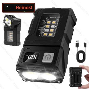 Đèn Pin LED Mini Cầm Tay Có Thể Sạc Lại Siêu Sáng Với Đèn COB Bên Cạnh Đèn Pin Khẩn Cấp Dùng Cho Cắm Trại Đi Bộ Đường Dài Thiết Kế Nam Châm Đuôi Chống Nước