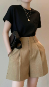 Quần Short Tây Nữ Lưng Cao - Thiết Kế Ống Rộng Form A - Style HànTôn Dáng- Đi LàmB - Đi Chơi - Du Lịch-Cà Phê TK003